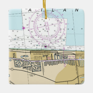 Adorno De Cerámica Lauderdale By The Sea Nautical Chart