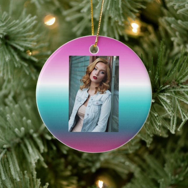 Adorno De Cerámica lavanda de unicornio verde azulada sirena turquesa (Árbol)