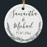 Adorno De Cerámica Lavanda y Eucalipto<br><div class="desc">Un diseño elegante y vintage con eucalipto y lavanda pintados en una romántica acuarela. Para empezar a cambiar el nombre, haga clic en "Personalizar esta plantilla" y edite la redacción en los cuadros de plantilla. Para acceder a las herramientas de edición más avanzadas, desplácese hasta "Haga clic en el personalizar...</div>