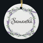 Adorno De Cerámica Lavanda y eucalipto acuarela floral<br><div class="desc">Un diseño elegante y vintage con eucalipto y lavanda pintados en una romántica acuarela. Un gran regalo para ella. Para empezar a cambiar el nombre, haga clic en "Personalizar esta plantilla" y edite la redacción en los cuadros de plantilla. Para acceder a las herramientas de edición más avanzadas, desplácese hasta...</div>