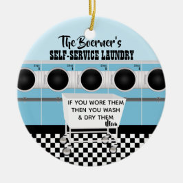 Adorno De Cerámica Lavandería De Autoservicio Retro Ellos Hacen El Tr