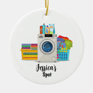Adorno De Cerámica Lavandería personalizada para Navidad