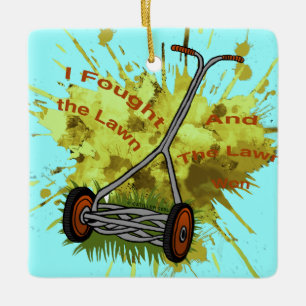 Adorno De Cerámica Lawn Mower custom name ornament