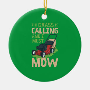 Adorno De Cerámica Lawn Mower Lawn Care