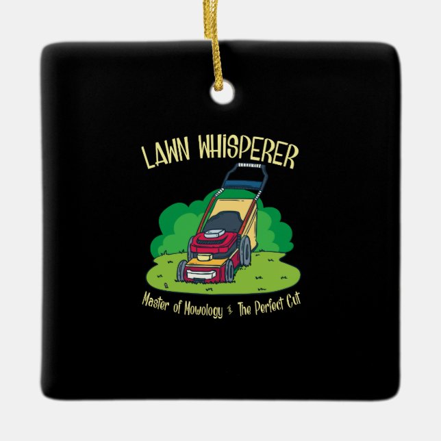 Adorno De Cerámica Lawn Mower - Lawn Whisperer (Anverso)
