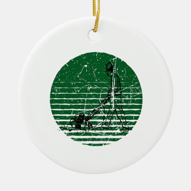 Adorno De Cerámica Lawn Mower Retro (Frente)