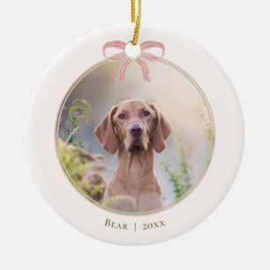 Adorno De Cerámica Lazo Coqueto Chic para Perro Navidad Redondo