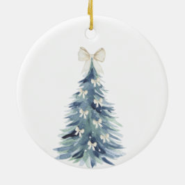 Adorno De Cerámica Lazo de árbol de Navidad en acuarela Nuestro prime