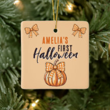 Lazo de calabaza para el primer Halloween del bebé