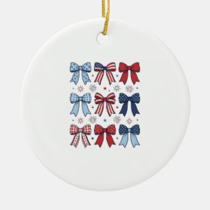 Adorno De Cerámica Lazos Coquetos Patrióticos Diseño Vector Vintage_1