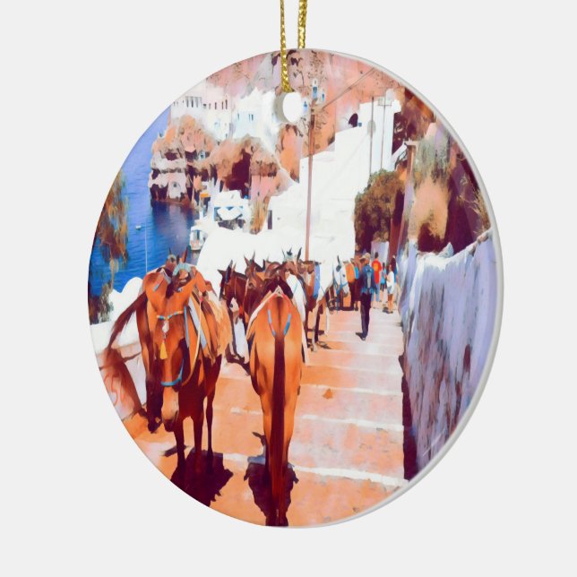 Adorno De Cerámica ldp SANTORINI - Pista de burro - Fira - (Izquierda)