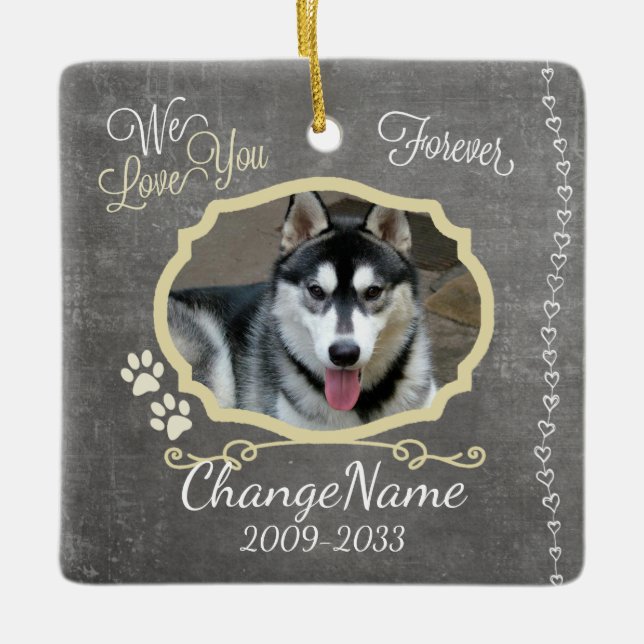 Adorno De Cerámica Le amamos perseguimos para siempre el recuerdo (Anverso)