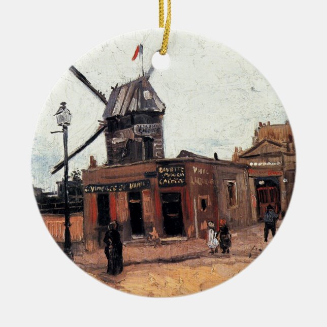 Adorno De Cerámica Le Moulin de la Galette por Vincent van Gogh (Frente)