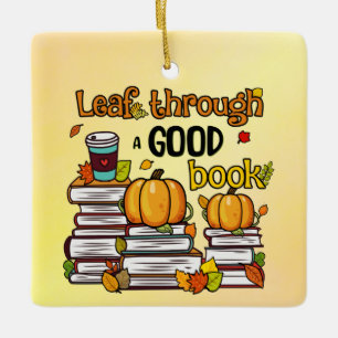 Adorno De Cerámica Leaf A Través De Un Buen Libro