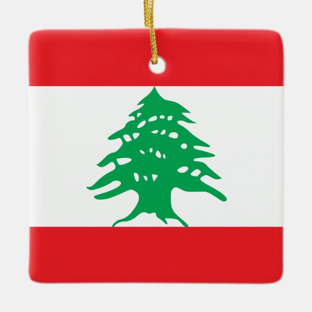Adorno De Cerámica Lebanon (Lebanese) Flag  (Anverso)