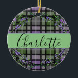 Adorno De Cerámica Lechuga pava<br><div class="desc">ornamento de bonito - maceta morada con diseños de lavanda de acuarela - Para acceder a las herramientas de edición,  desplácese hasta "Click to personalizar". Una vez que esté en la herramienta de diseño de Zazzle,  puede editar fuentes,  ubicación,  color,  tamaño y más!</div>