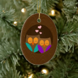 Adorno De Cerámica Lechuzas en un nido<br><div class="desc">Arte bloqueado por el corazón</div>