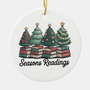 Adorno De Cerámica Lecturas de Temporada Club de Libros de Navidad Vi