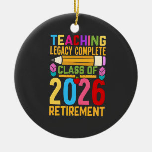 Adorno De Cerámica Legado de Enseñanza Completo Clase de 2026 Jubilac