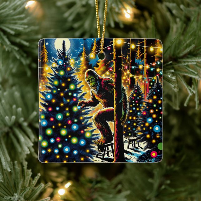 Adorno De Cerámica Legendarios Navidades Bigfoot Personalizados (Árbol)