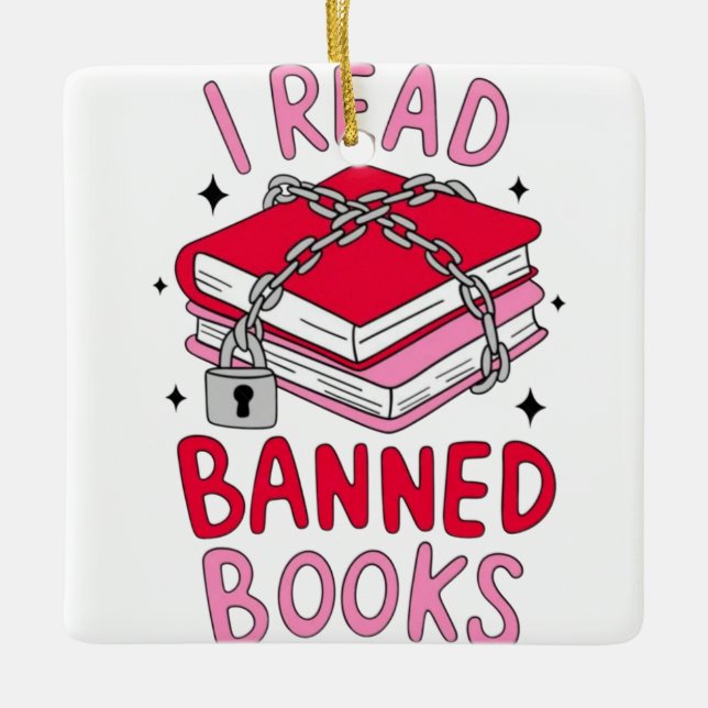 Adorno De Cerámica Leí Libros Prohibidos (Anverso)