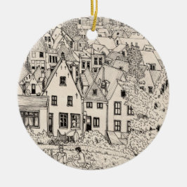 Adorno De Cerámica Leiden South Holland Holanda Planeación de lápiz d