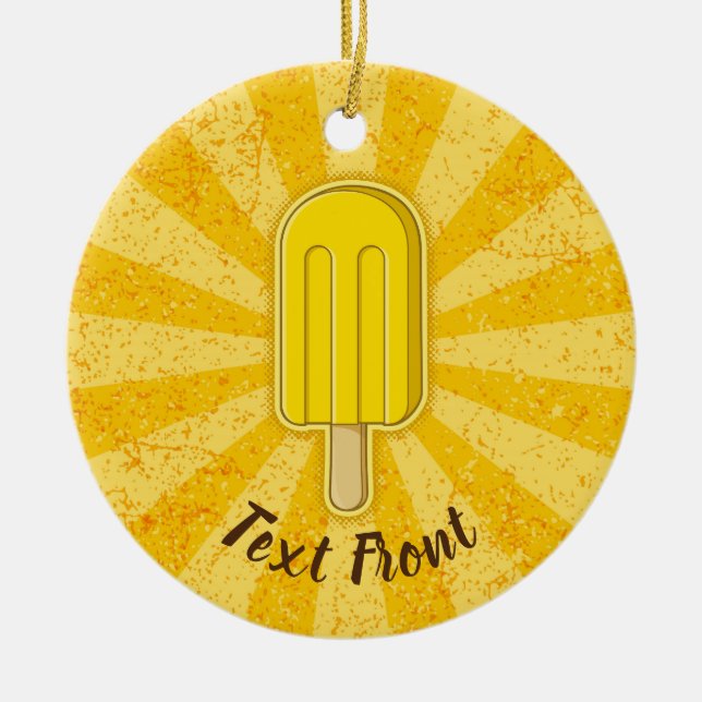 Adorno De Cerámica Lemon Ice Cream Stick (Frente)