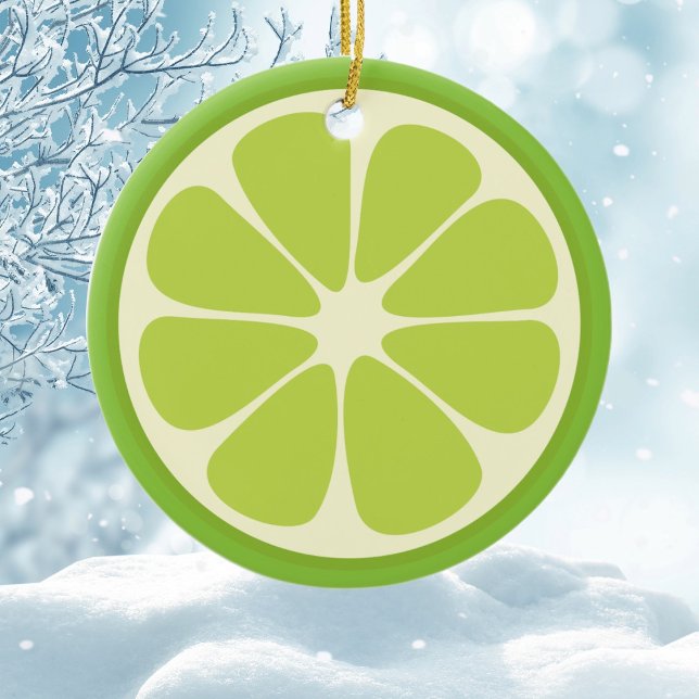 Adorno De Cerámica Lemon Lime Green Juicus Summer Citrus Fruit Slice (Subido por el creador)