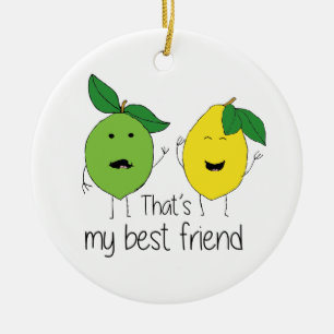 Adorno De Cerámica Lemon y Lime Best Friends BFF
