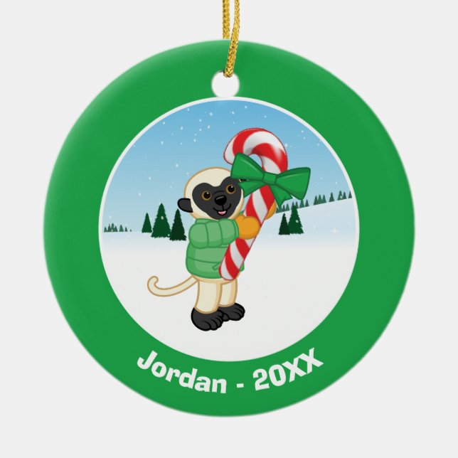 Adorno De Cerámica Lemur de Sifaka (Frente)