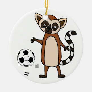 Adorno De Cerámica Lemur divertido que juega el dibujo animado del