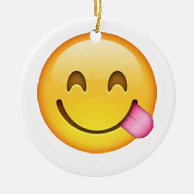 Adorno De Cerámica Lengua atascada - Emoji (Frente)