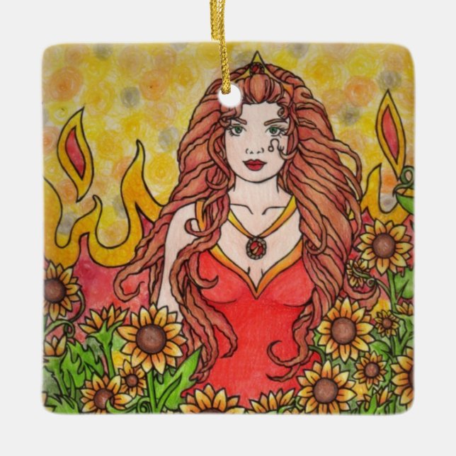 Adorno De Cerámica Leo Goddess (Anverso)