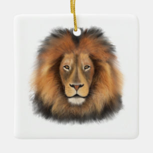 Adorno De Cerámica león acuarela Leo rey safari animal selva gato