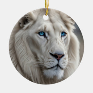 Adorno De Cerámica León blanco