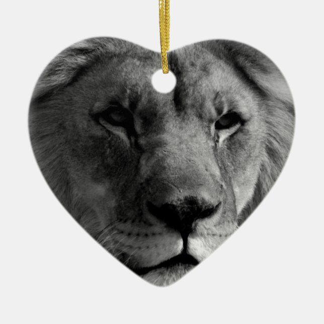 Adorno De Cerámica León blanco y negro (Frente)
