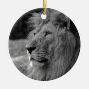 Adorno De Cerámica León blanco y negro - Animal salvaje