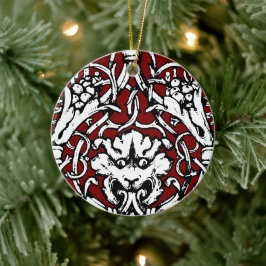 Adorno De Cerámica León de Knotwork de principios del siglo XX