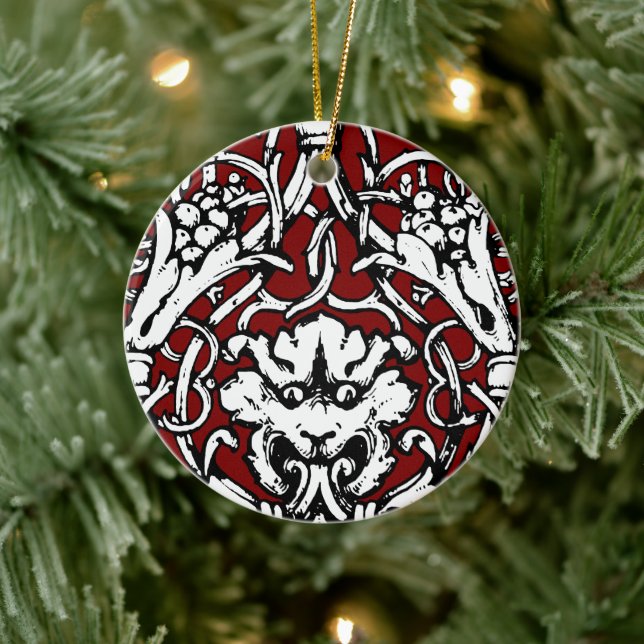 Adorno De Cerámica León de Knotwork de principios del siglo XX (Árbol)