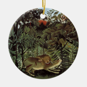 Adorno De Cerámica León Hambriento de Henri Rousseau, Animal Salvaje 