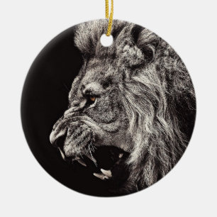 Adorno De Cerámica León masculino enojado