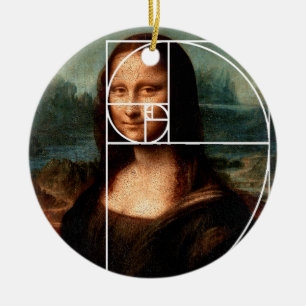Adorno De Cerámica Leonardo da Vinci Mona Lisa Fibonacci Sequence