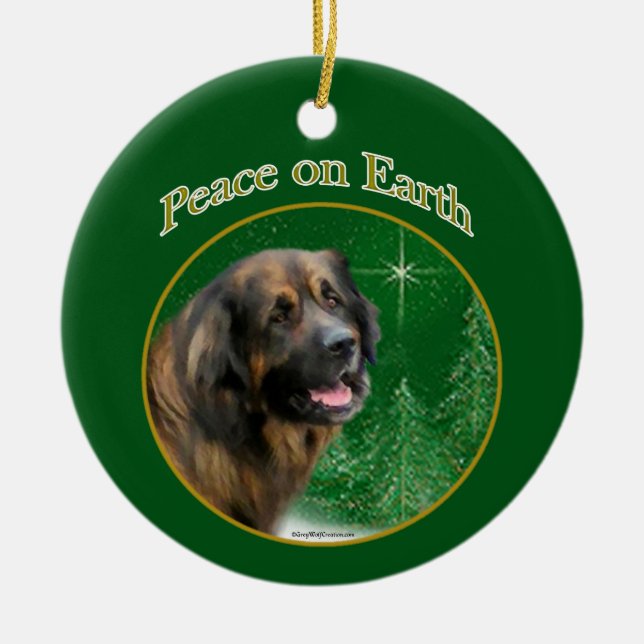 Adorno De Cerámica Leonberger Peace (Frente)