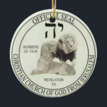 Adorno De Cerámica Leones de Judá<br><div class="desc">Los Leones de Judá representan a Cristo (león masculino) y a su Iglesia (león femenino), así como al esposo y esposa de los fieles que lo usan. Este es también el sello oficial de los miembros que apoyan o pertenecen a la Iglesia Cristiana de Dios original de Jerusalén, tal como...</div>
