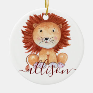 Adorno De Cerámica Leones dibujados a mano, chicos personalizados
