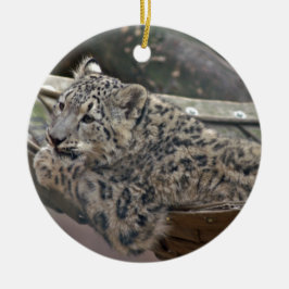 Adorno De Cerámica Leopardo de la nieve