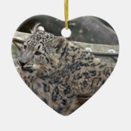 Adorno De Cerámica Leopardo de la nieve