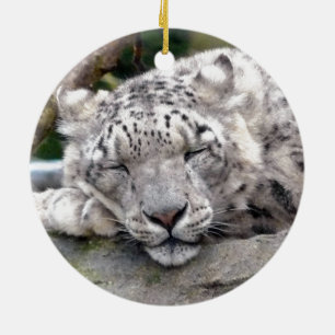 Adorno De Cerámica Leopardo de la nieve - ¡hermoso!