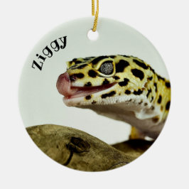 Adorno De Cerámica Leopardo Gecko Lizard personalizado