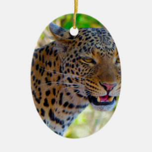 Adorno De Cerámica Leopardo manchado